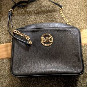 Michael Kors Black Leather Crossbody Bag